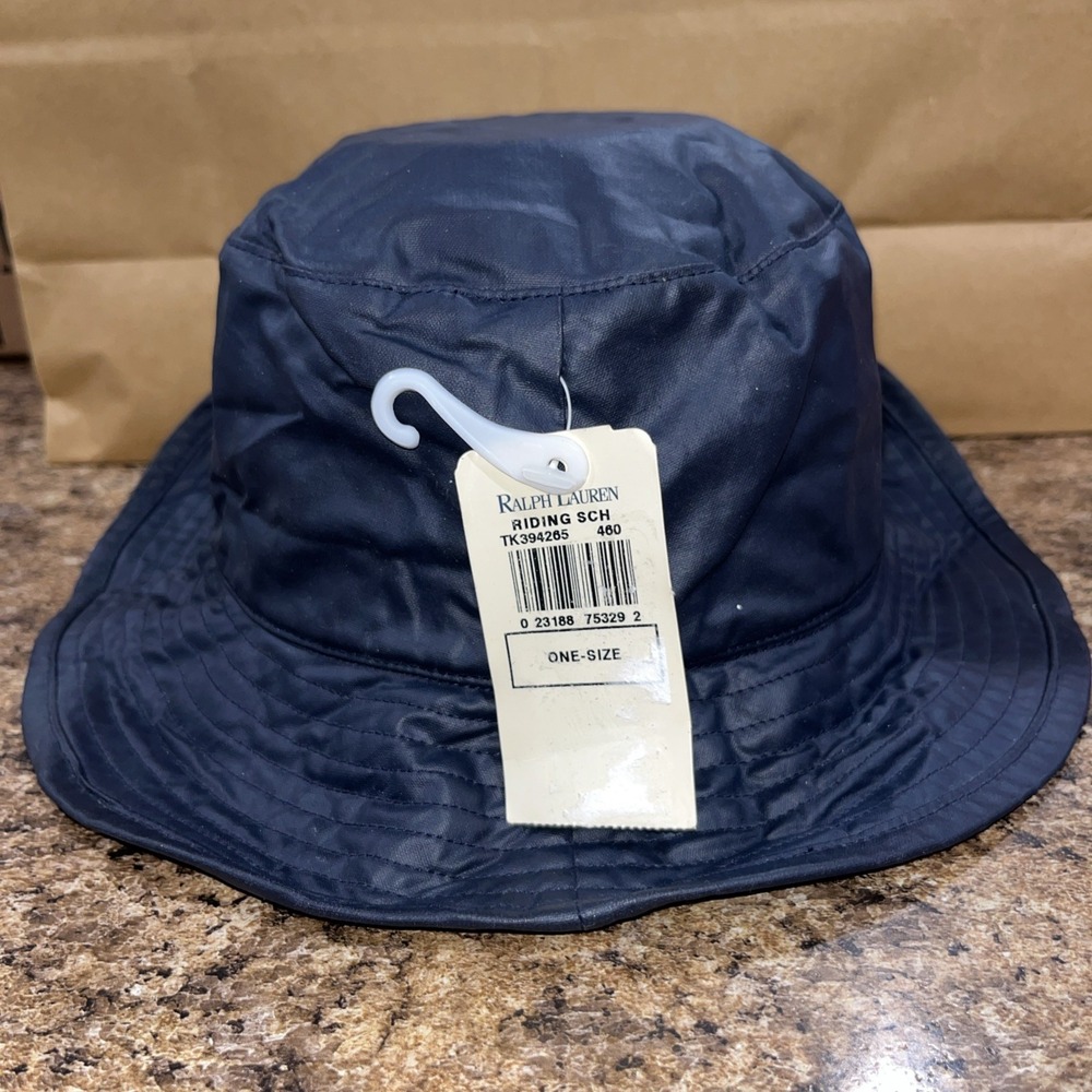 Vtg Polo Ralph Lauren Navy Blue & Heritage Tartan Plaid Toddler Bucket Hat NWTs - Picture 3 of 11